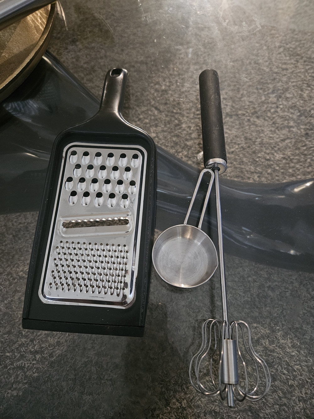 Black & Stainless Steel Kitchen Tool Set - Grater, Measuring Scoop & Hand Mixer - Picture 2 of 5